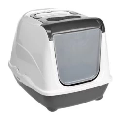 AniOne Katzentoilette Flip Cat S Dunkelgrau