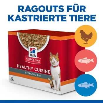 Hill's Science Plan Healthy Cuisine Sterilised Cat Ragout Multipack 24x80 G – Bild 2