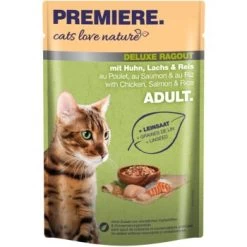 PREMIERE Cats Love Nature Deluxe Ragout Mit Huhn, Lachs & Reis 24x100 G
