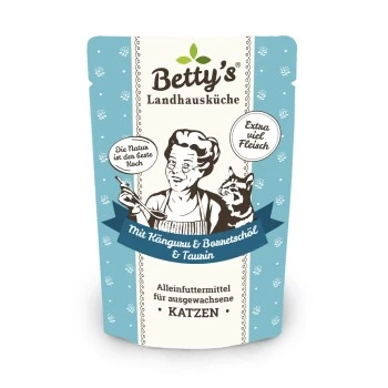 Betty's Landhausküche Frischebeutel Mit Känguru 12 X 100g Für Katze