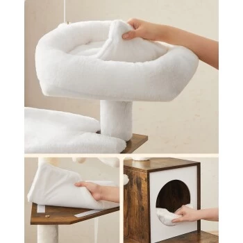 FEANDREA Kratzbaum Mit Katzentoilette Braun Braun – Bild 8