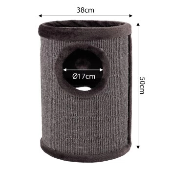 Lionto 50cm Kratztonne Mit Sisal Kratzturm Grau – Bild 7