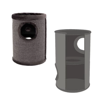 Lionto 50cm Kratztonne Mit Sisal Kratzturm Grau – Bild 6