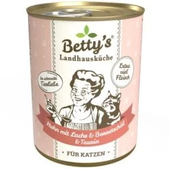 Betty's Landhausküche Huhn Mit Lachs & Borretschöl 6 X 400g Für Katze