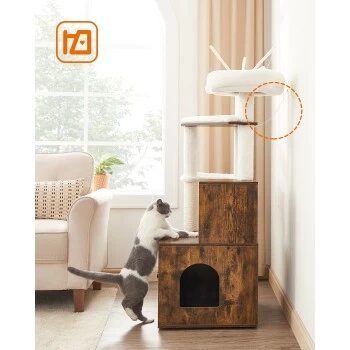 FEANDREA Kratzbaum Mit Katzentoilette Braun Braun – Bild 10