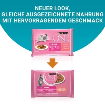 Purina ONE Junior Kittenfutter Nass Zarte Stückchen In Sauce Lachs 48x85g – Bild 5