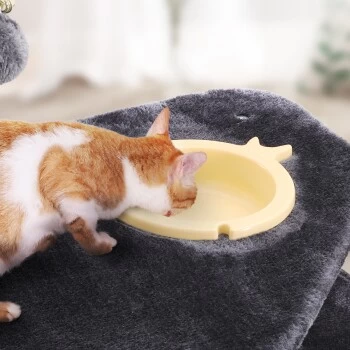 FEANDREA Mit Fressnapf Hellgrau Dunkelgrau – Bild 5